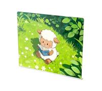 Tagliere da banco con bordo antiscivolo trasparente sopra il bordo del bancone regali di inaugurazione della casa Cartoon carino bianco lettura agnello