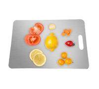 Tagliere da banco, reversibile, in acciaio, gadget da cucina, per affettare pesce, carne, verdure, cibi crudi e cotti