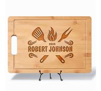 Tagliere da barbecue personalizzato da uomo, regalo personalizzato per Natale, festa del papà, compleanno per marito, papà, nonno, chef del barbecue, maestri della griglia