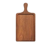 Tagliere da bistecca in legno massello di ebano rettangolare, vassoio per pizza in legno di bistecca, piatto da portata per barbecue, piatto da taglio spesso, resistente, facile da pulire, in legno