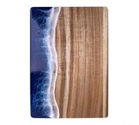 Tagliere da cucina 36 x 25 cm, motivo onde blu