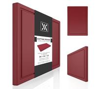 Tagliere da cucina con scanalatura e tasselli antiscivolo | Realizzato in PE-HD resistente e antibatterico | Per tritare e tagliare tutti i tipi di alimenti | 340x240x15 mm (Bordeaux)