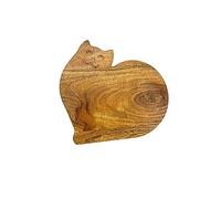 Tagliere da cucina in acacia biologica, con manici, per formaggio, verdura, frutta e insalata, ideale per macelleria, tagliere Love Cat, 26,7 cm l X