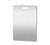 Tagliere da cucina in acciaio inox con comoda maniglia per un facile trasporto (20 x 29)
