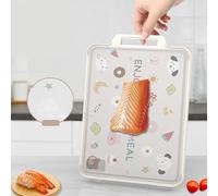 Tagliere da cucina in acciaio inox, doppio lato con base antiscivolo, separazione di cibi crudi e cotti, lavabile in lavastoviglie, 43,5 (B)