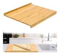 Tagliere Da Cucina Inossidabile Reversible Bamboo Pastry Board, Large Wooden Cutting with Counter Edge for Kitchen Chopping Butcher Block with Lip for Table Top