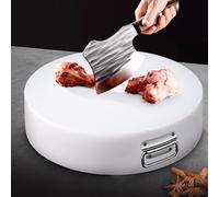 Tagliere da Macellaio Grande, Taglieri in Plastica Spessi 7,6 Cm per Cucina, Tagliere Rotondo Rigido per Carne Cruda, Tagliere Antiscivolo, per Tritare Ossa E Carne,15" Lx15 W