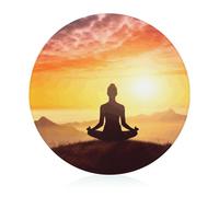 Tagliere da meditazione yoga, rotondo, in vetro temperato, unico tagliere da cucina per pizza, verdura, frutta, formaggio e salumi