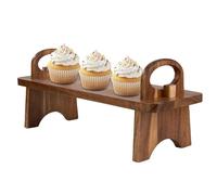 Tagliere da portata in legno di acacia - Supporto rustico per cupcake, pasticcini e antipasti | Supporto per presentazioni alimentari solido per matrimoni, feste ed eventi di catering