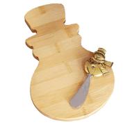 Tagliere Di Legno Con Spatola Set Regalo Di Natale - Pupazzo Di Neve O Albero