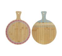 Tagliere DKD Home Decor Tropicale Naturale Turchese Rosso Granato 30 x 40 x 1