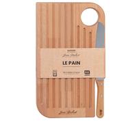 Tagliere e coltello da pane in legno di faggio 39x23 cm