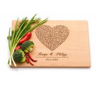 Tagliere Fatto a Mano Personalizzato - con un Cuore | Tagliere da Cucina Professionale | Regalo Personalizzato | Tagliere da Cucina Legno | Regale di Nozze, Compleanno di Algis Crafts