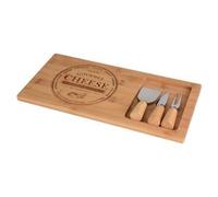Tagliere formaggi (38x18cm) con set 3 coltelli EXCELLENT HOUSEWARE Bamboo naturale 784610050
