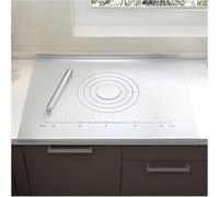 Tagliere in Acciaio Inox 316 con Misure E Design A Bordo Piegato Tagliere in Acciaio Alimentare Antiaderente per Pasticceria, Pane, Biscotti, Pizza, Pasta, 60x58cm/23.6" Lx23 W