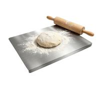 Tagliere in acciaio inox 40x30cm, spianatoia compatta con bordo 2cm, igienico senza plastica per cucina quotidiana