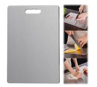 Tagliere in acciaio inox per uso alimentare, doppio tagliere antiaderente per cucina, cucina casalinga, campeggio all'aperto, adatto per vari compiti di cottura (SUS304,25 x 15CM)