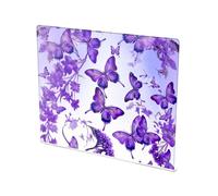 Tagliere in acrilico con farfalle viola e blu, 41,9 x 34 cm