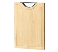 Tagliere in bambù con manico e scanalatura for il succo portatile for salumi, carne, formaggio pane Blocco da macellaio reversibile 35,5 cm(35.5cm)