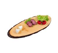 Tagliere in Corteccia di Legno Ovale per Antipasti e Aperitivi, Varie Dimensioni, Resistente all'acqua e olio (50 cm)