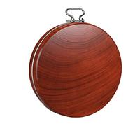 Tagliere in legno a doppia faccia di alta qualità, 43,9 cm, rotondo, con manici in acciaio inox, ideale per verdure e preparazione della cucina, durevole ed elegante, essenziale per la cucina