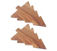 Tagliere in legno a forma di albero di Natale da 2 pezzi Vassoio da portata in