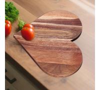 Tagliere in Legno a Forma di Cuore, Accessorio Multiuso, Portatile, 14x11,6