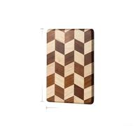 Tagliere in legno a scacchi con base antiscivolo in legno di gomma per intagliare il pane e servire 36 x 24 cm (B)