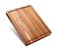 Tagliere in legno d'acacia per la cucina, tagliere in legno di macelleria spesso 3,8 cm con scanalatura per il succo, tagliere per salumi 40,6 x 30,5 cm per verdure, frutta e formaggi