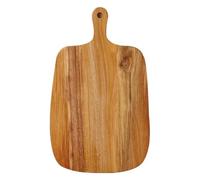 Tagliere in legno di acacia, piccolo tagliere reversibile con manico per carne, formaggio, pane, portatile, per cucina, campeggio e picnic, 26,3 x 15,8 cm
