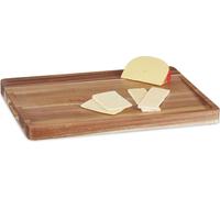 Relaxdays Tagliere in Legno di Acacia, ASSE da Cucina, 43x33 cm, Tavoletta Aperitivo Salumi e Formaggi, Marrone Naturale
