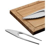 Tagliere in Legno di Bamboo con Posate per Carne