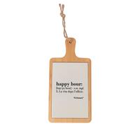 Tagliere in legno di bambù e ceramica, con scritta, 15x29,5 cm, Victionary