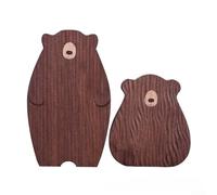 Tagliere in legno di noce a doppia faccia a forma di orso, offre un uso pratico per la preparazione e il servizio degli alimenti (33 x 20 x 1,5 cm)