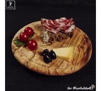 Tagliere In Legno Di Olivo Rotondo Con Scanalatura Per Succo 22Cm