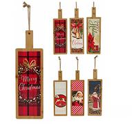 Tagliere in Legno e ceramica decori Natalizi 42x13 Antipasti Salumi Formaggi Ide