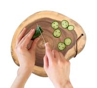 Tagliere in legno, lavabile in lavastoviglie, spessore 2,5 cm, irregolare, a forma di cerchio, su entrambi i lati, per frutta, carne, formaggio, casa, appartamento