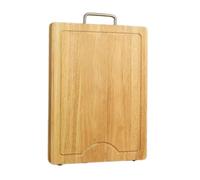 Tagliere in legno massello con scanalature for il succo e manico ideale for tritare carne formaggio frutta spesso ceppo da macellaio for cucina, 40 cm(50cm)