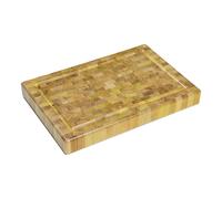 Tagliere in legno massello professionale 60x30xh7 cm con scalatura perimetrale naturale