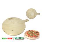 TAGLIERE IN LEGNO ROTONDO CON MANICO E SUPPORTI DA APPOGGIO Mod. MANGIAPIZZA