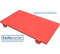 Tagliere in polietilene con Fermi 40x30x2 Rosso Made In Italy