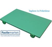 Tagliere in polietilene professionale verde 50x30x2 con fermi Made in Italy