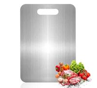 Tagliere in titanio, 100% puro titanio, per cucina, in acciaio inox 304 di grado alimentare, set di taglieri per carne, frutta e verdura (33,4 x 22,9 cm)