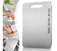 Tagliere in Titanio - 100% Titanio Puro, Doppio Lato per Carne e Verdure, Ideale per Casa e Outdoor (25×35CM)