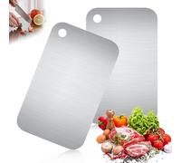Tagliere in titanio, 2 pezzi, in acciaio inox, 30 x 20 cm | Il tagliere in titanio non si corrode e non arrugginisce facilmente, è riutilizzabile e ha una lunga durata