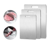 Tagliere in titanio, 2024, double face, in titanio alimentare, facile da pulire, taglieri in 100% puro titanio per cucina (20 x 29 cm, argento)