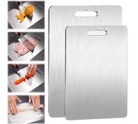Tagliere in titanio, facile da pulire e conservare, set di 2 (piccolo: 29 x 20 cm, grande: 39 x 27,9 cm)