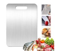 Tagliere in titanio, in acciaio inox, 34 x 23 cm, in titanio, taglieri per alimenti su entrambi i lati, facile da pulire, tagliere per carne, verdura, frutta