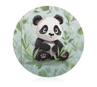 Tagliere in vetro, 20,3 x 20,3 cm, a forma di panda, con piedini antiscivolo, rotondi per cucina, resistenti al calore, piccoli taglieri per frutta, formaggio, verdura, pane