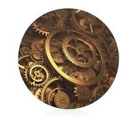 Tagliere in vetro, 20,3 x 20,3 cm, con ingranaggi Steampunk con piedini antiscivolo, taglieri rotondi per cucina, resistenti al calore, piccoli taglieri per frutta, formaggio, verdura, pane